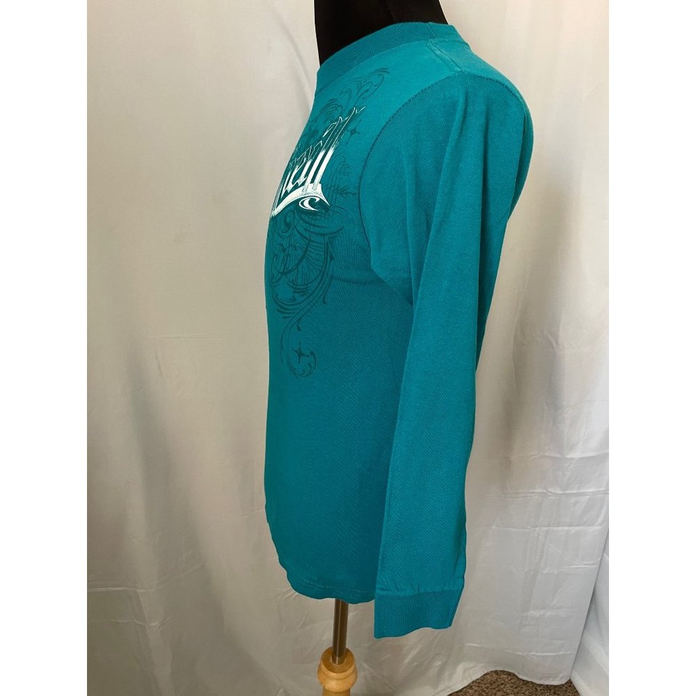 O'Neill Men's Teal Long Sleeve "O'Neill" Front Graphic Tee - Picture 5 of 9